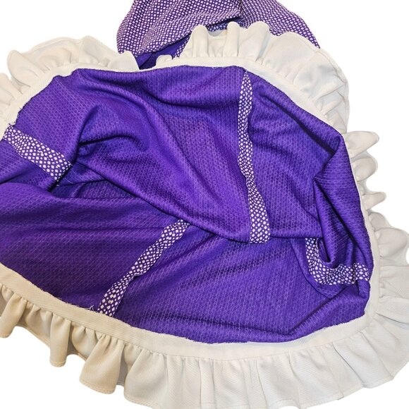 VTG Purple Babydoll Day Dress Knit Polyester Sz 10 Below Knees Cottage - Picture 11 of 11